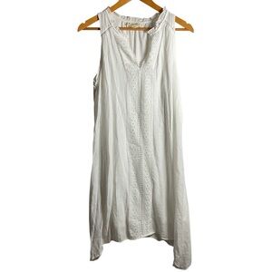 New Indigo Rose Elegant White Sleeveless Dress Bohemian Sharkbite Hem